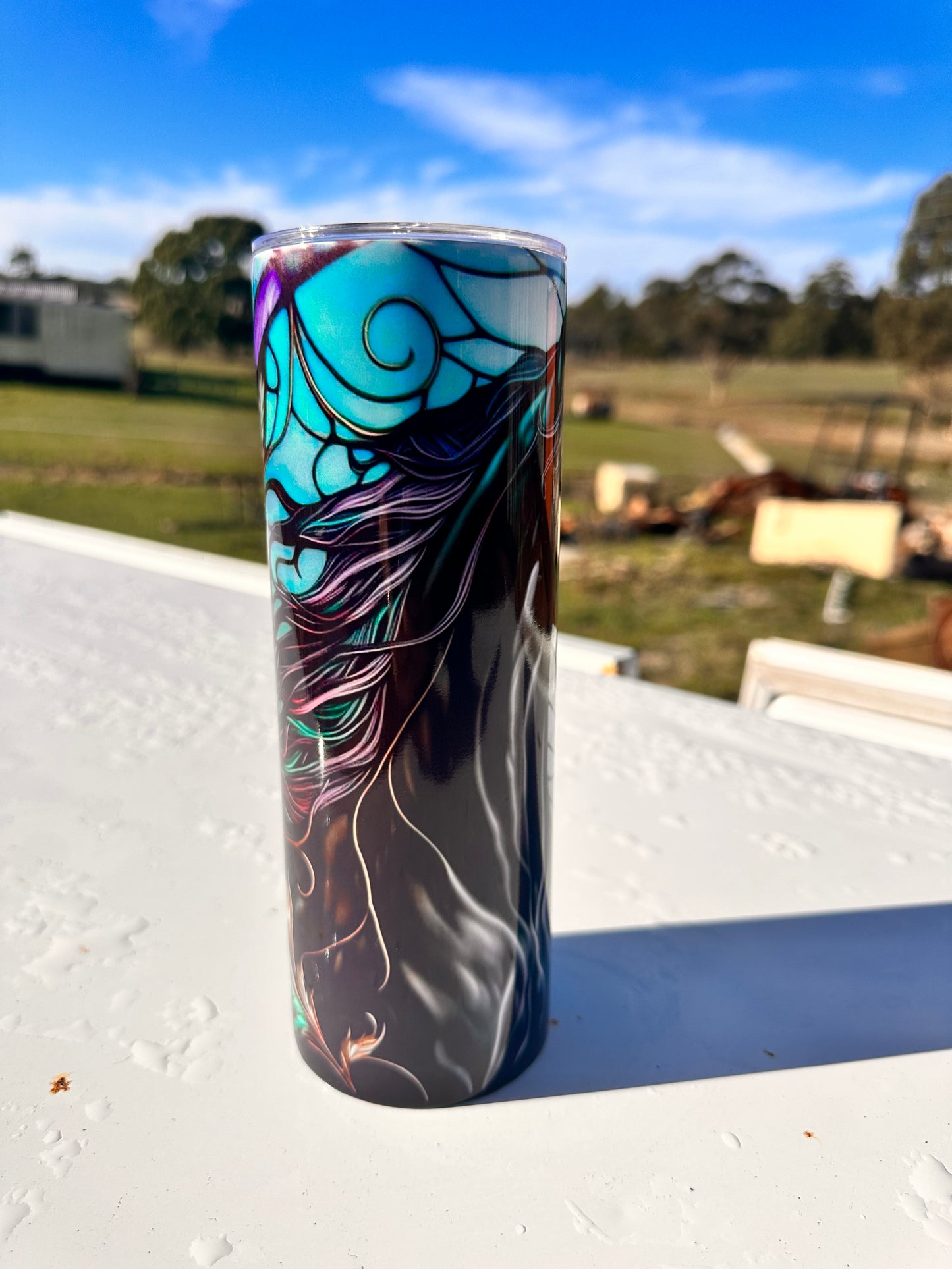 20oz Tumbler -  Stained Galss Horse