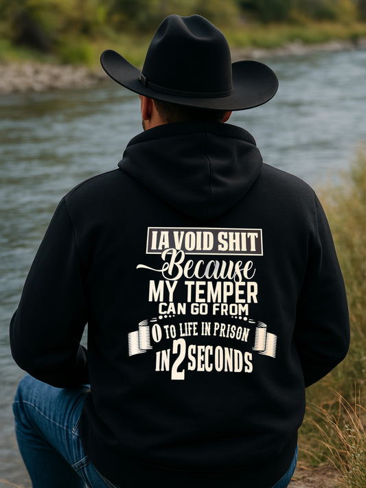 BB’s Country - I Avoid Shit Because My Temper Can Go From 0 To Life In Prison In 2 Seconds Heavy Weight Hoodie