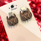 Earring - Bull Face With Feather Stud With Heart