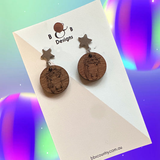 Earring - Gorgeous Horse Face Stud With Star