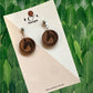 Earrings - Red Wood Swirl Horse Stud With A Ball