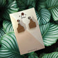 Red Gum Wood Cattle Tag Clip On Earrings