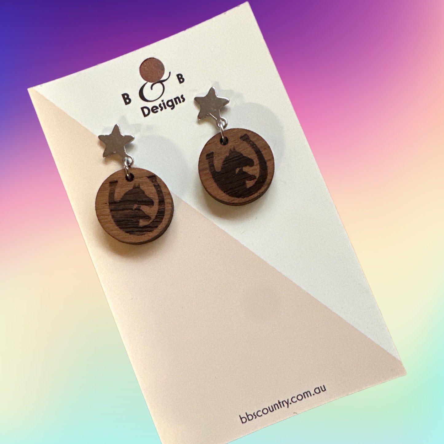 Earring - Two Horse’s Stud With Star