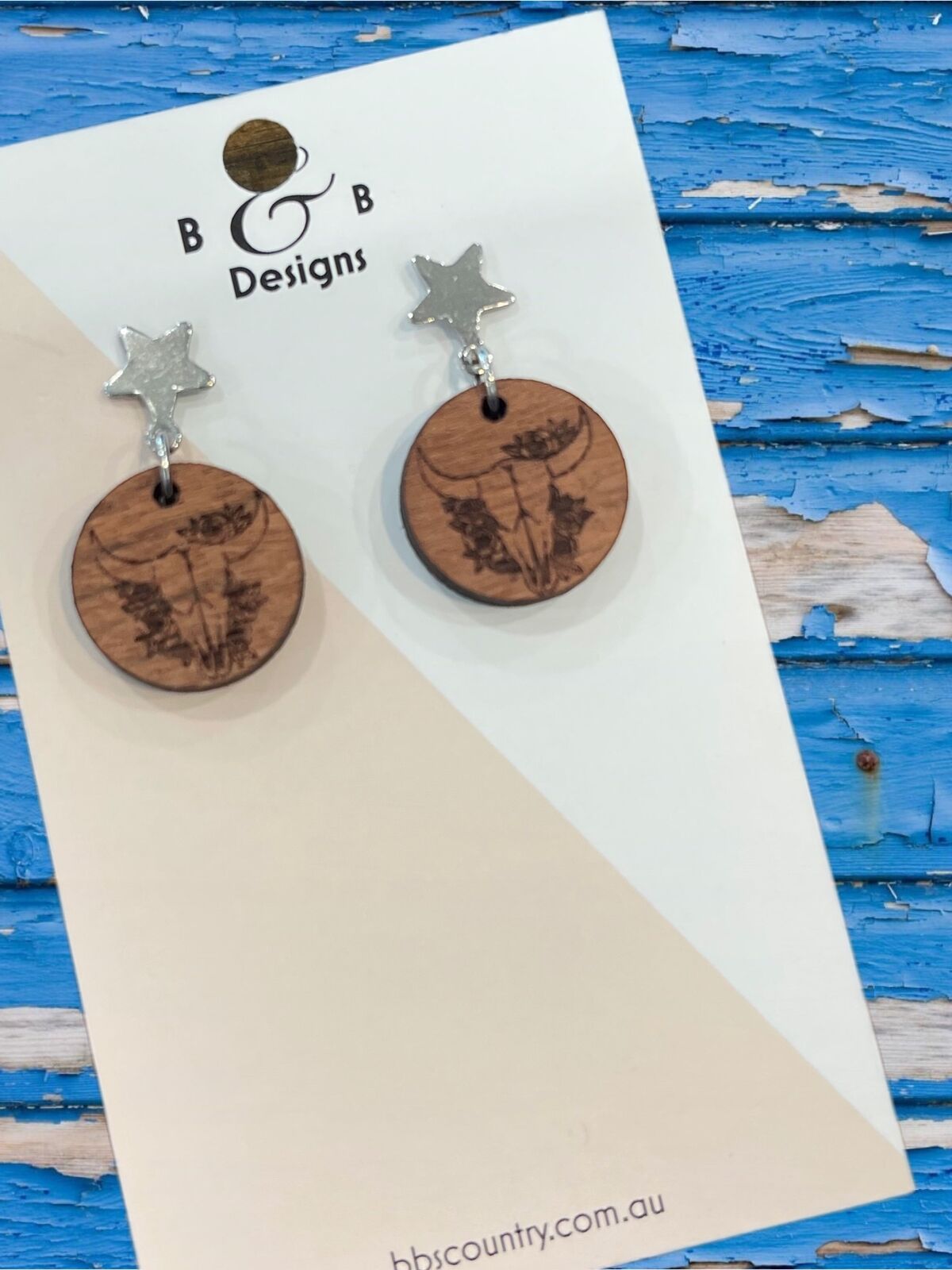 Earring - Boho Bull Head Star Stud