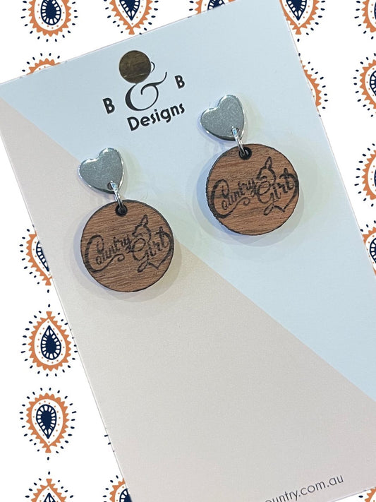 Earrings - Country Girl Heart Stud