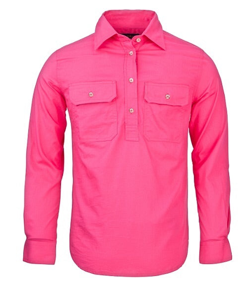 Ritemate - Ladies L/S Shirt Hot Pink