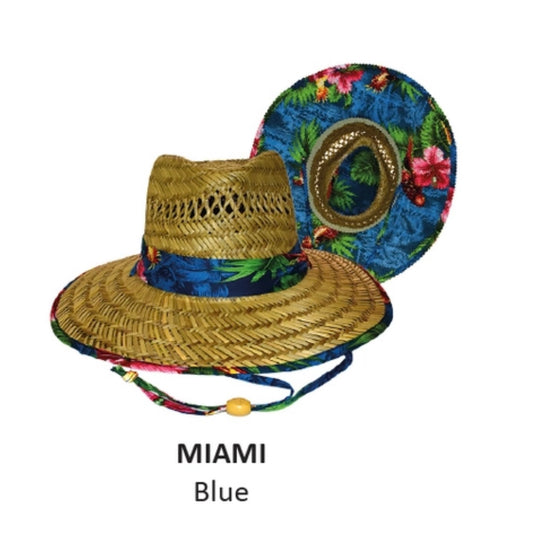 Straw Hat - Miami - Blue