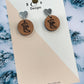 Red Gum Wood Western Boot Earrings Stud With Heart