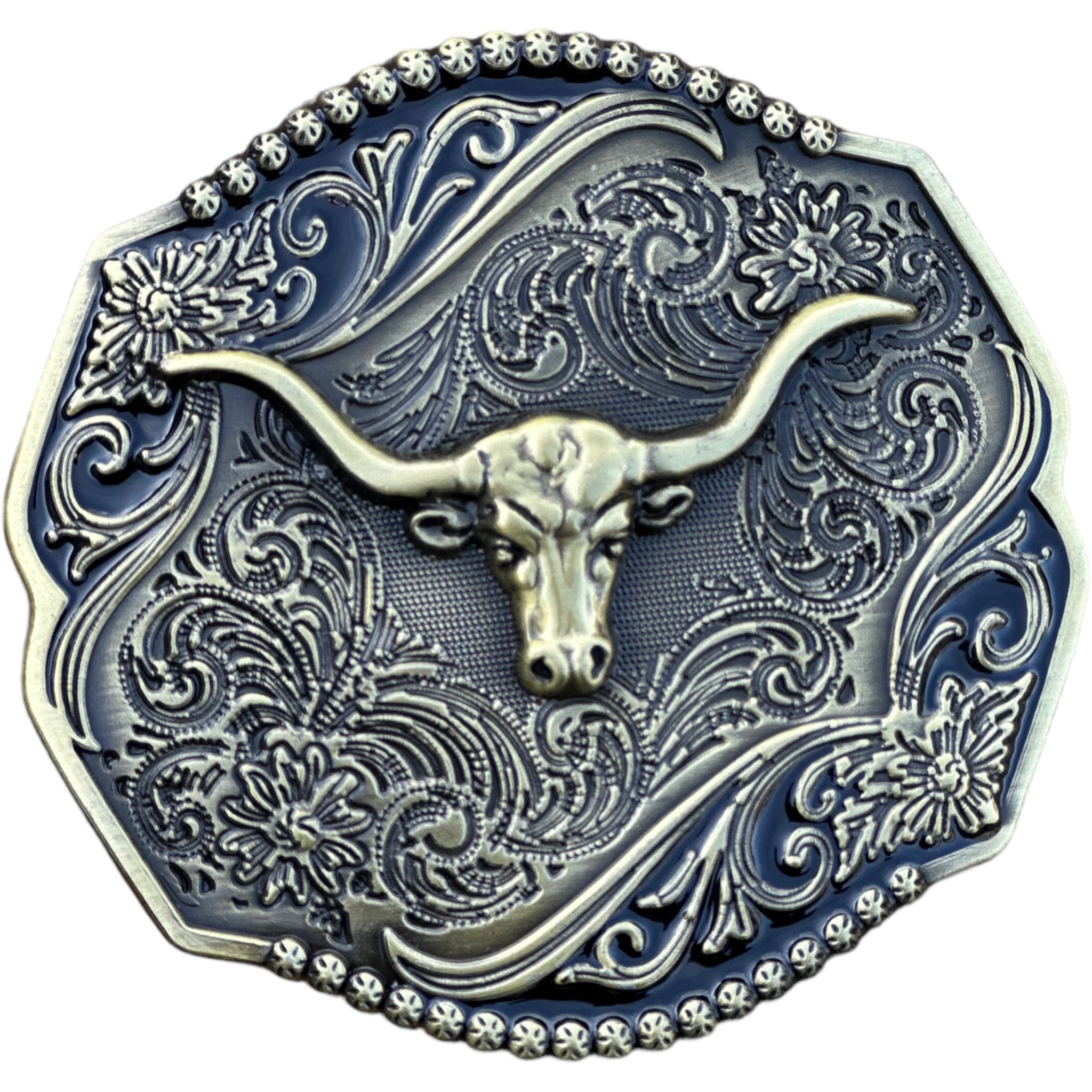 Western hot longhorn long horn belt buckle approx. 3.75