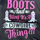 Boots & Bling It’s A Cowgirl Thing Ladies Heavy Weight Hoodie