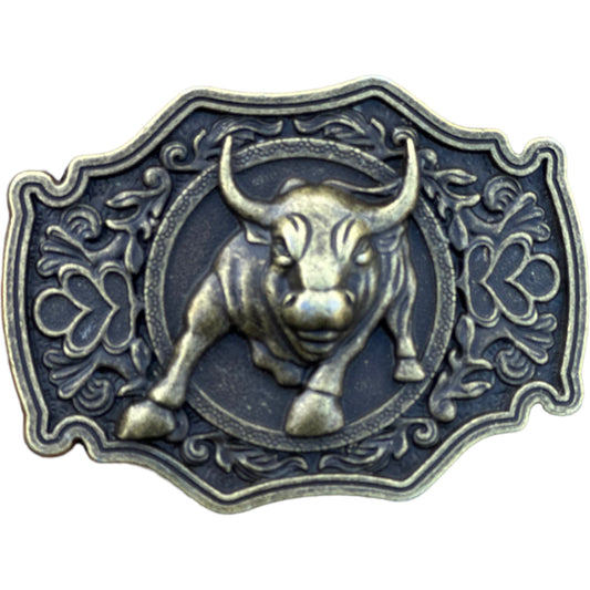 Belt Buckle - Charging Bull