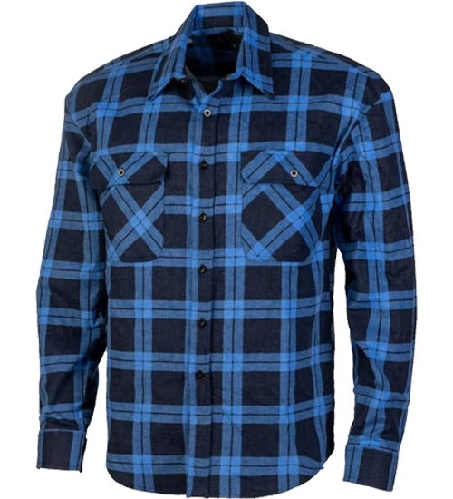 Ritemate flannie open front shirt. Blue check.